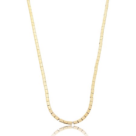 Colar de canutilho liso banho em ouro 18k