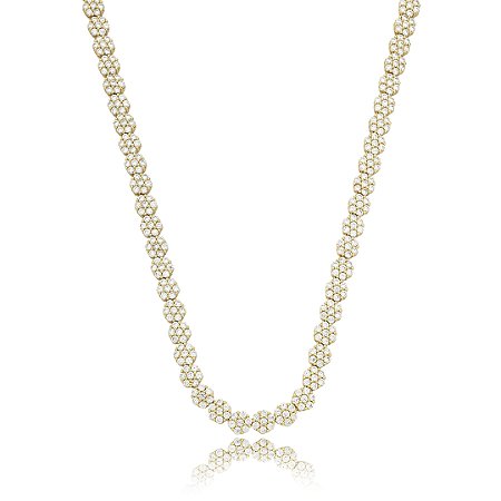 Colar riviera cravejado de zirconia cristal banho em ouro 18k