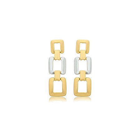 Brinco liso acetinado banho duplo