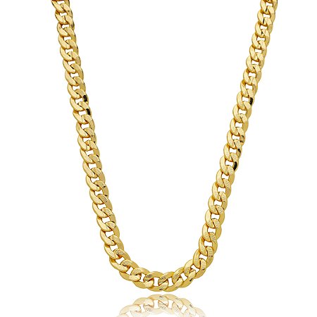 Colar de corrente liso banho em ouro 18k