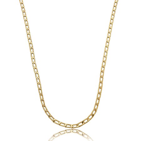 Colar de corrente liso banho em ouro 18k