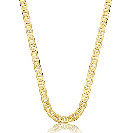 Colar de corrente liso banho em ouro 18k