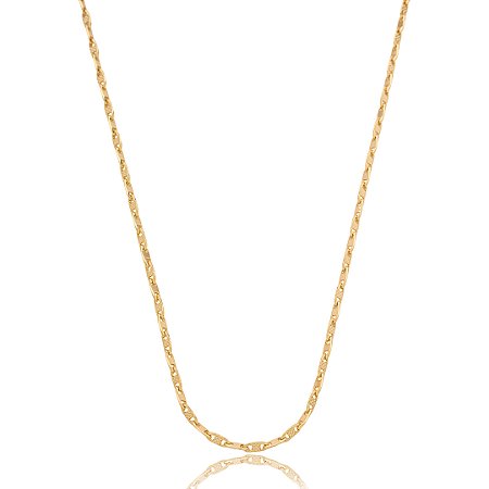 Colar de corrente liso banho em ouro 18k