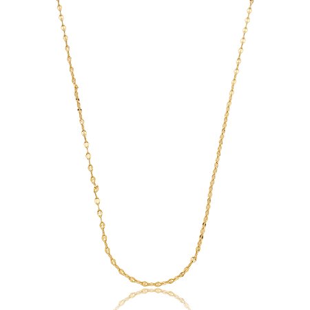 Colar de corrente liso banho em ouro 18k