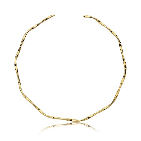 Colar de aro liso banho em ouro 18k