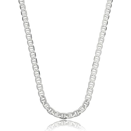 Colar de corrente liso banho em rodio branco