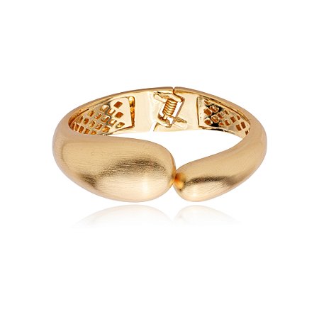 Bracelete liso acetinado banho em ouro 18k