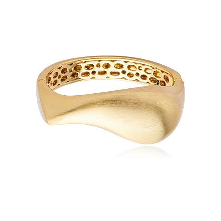 Bracelete liso acetinado banho em ouro 18k