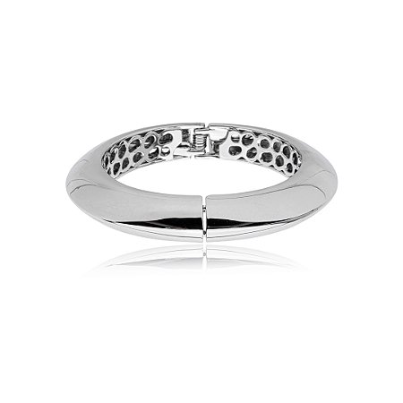 Bracelete liso banho em rodio branco