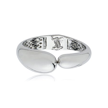 Bracelete liso banho em rodio branco