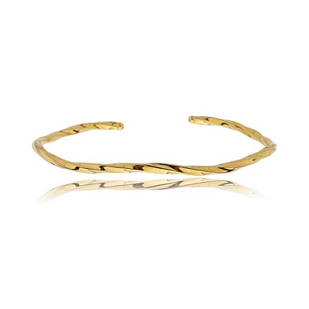 Bracelete liso banho em ouro 18k