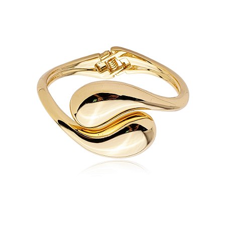 Bracelete liso banho em ouro 18k