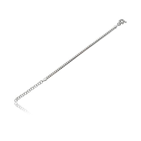 Pulseira lisa banho em rodio branco