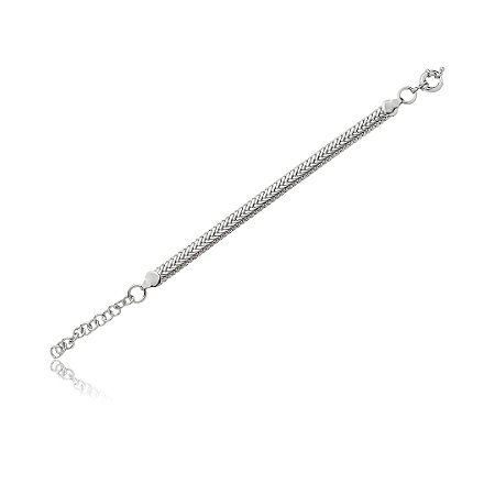 Pulseira lisa banho em rodio branco