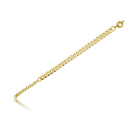 Pulseira dourada lisa banho em ouro 18k