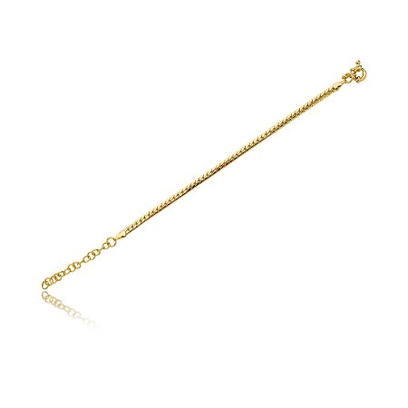 Pulseira dourada lisa banho em ouro 18k