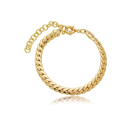 Pulseira dourada lisa banho em ouro 18k