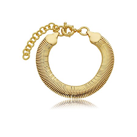 Pulseira dourada lisa banho em ouro 18k