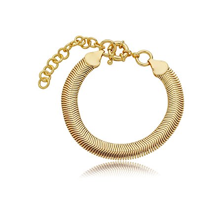 Pulseira dourada lisa banho em ouro 18k