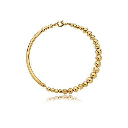 Pulseira dourada lisa banho em ouro 18k