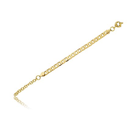 Pulseira dourada lisa banho em ouro 18k