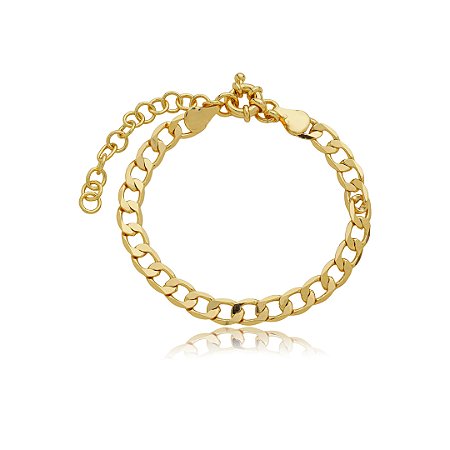 Pulseira dourada lisa banho em ouro 18k