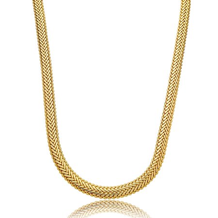 Colar dourado liso banho em ouro 18k