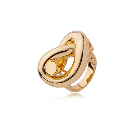 Anel dourado liso banho em ouro 18k