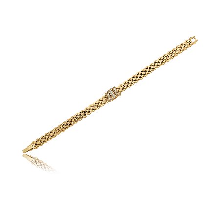 Pulseira cravejada de zirconia cristal banho em ouro 18k