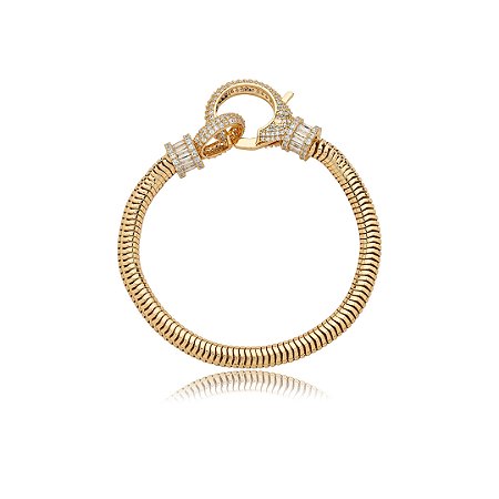 Pulseira cravejada de zirconia cristal banho em ouro 18k