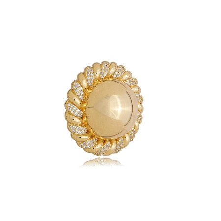 Pingente cravejado de zirconia cristal banho em ouro 18k