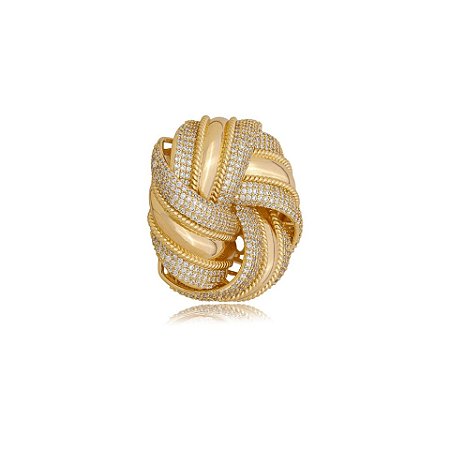 Pingente cravejado de zirconia cristal banho em ouro 18k