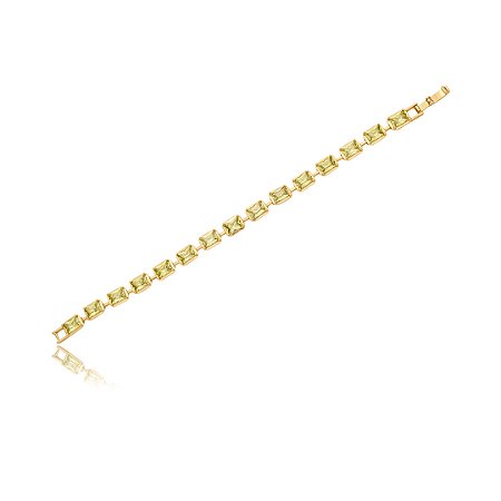 Pulseira de riviera cravejada de zircônia citrino banho em ouro 18k