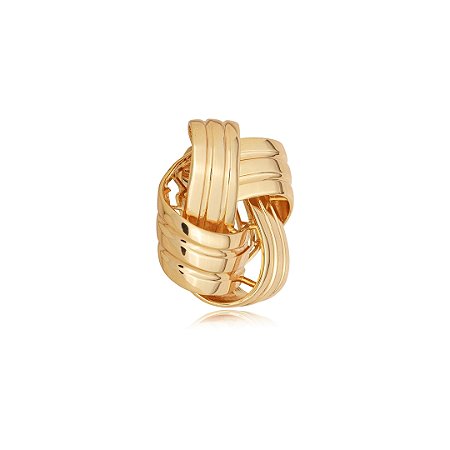 Pingente dourado liso banho em ouro 18k