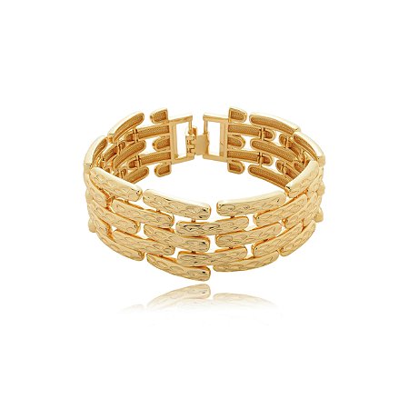 Pulseira dourada lisa banho em ouro 18k