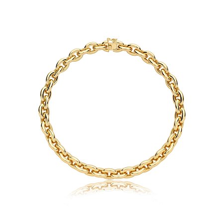 Colar de corrente liso banho em ouro 18k