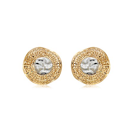 Brinco de flor liso banho duplo