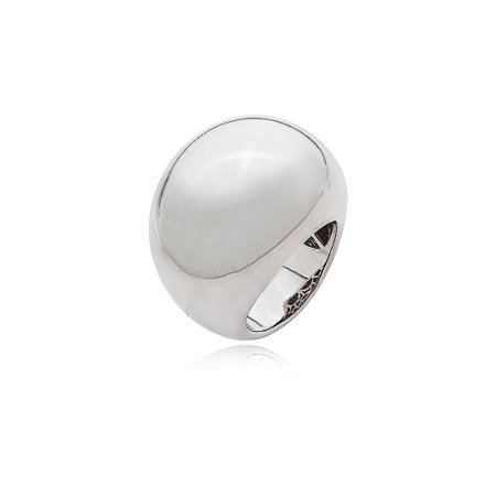 Anel liso banho em rodio branco