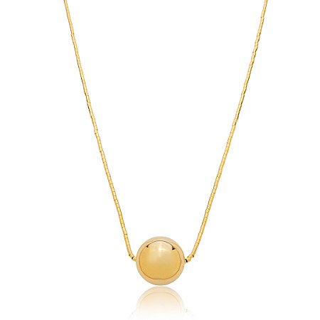 Colar de canutilho liso banho em ouro 18k