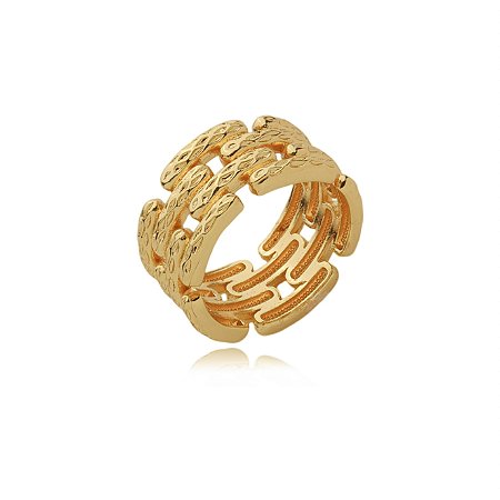 Anel liso banho em ouro 18k