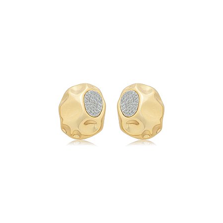 Brinco com caneta de rodio cravejado de zirconia cristal banho em ouro 18k