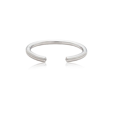 Bracelete liso banho em rodio branco