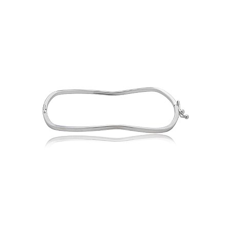 Bracelete liso banho em rodio branco