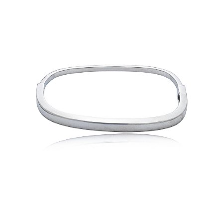 Bracelete liso banho em rodio branco