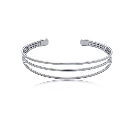 Bracelete liso banho em rodio branco