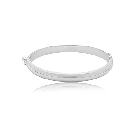 Bracelete liso banho em rodio branco
