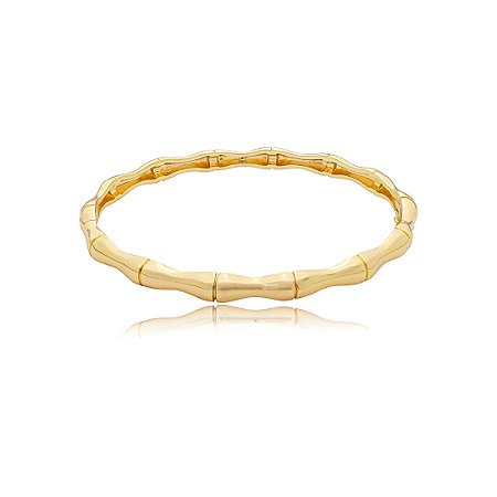 Bracelete dourado liso banho em ouro 18k