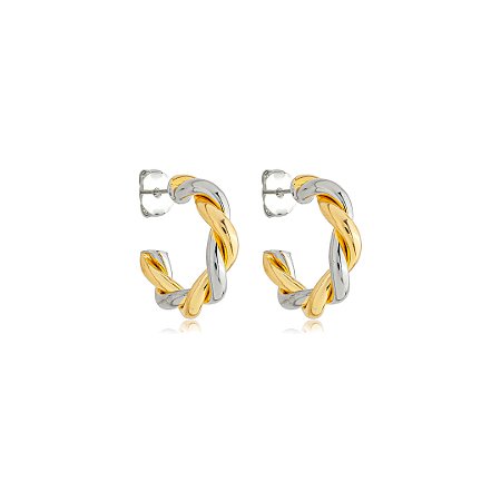 Brinco de argola liso banho duplo