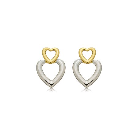 Brinco liso de coração banho duplo