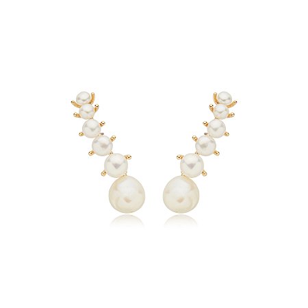 Brinco de pérola banho em ouro 18k
